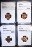 4 -NGC MS66RD LINCOLN CENTS: 2-1973,