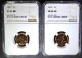 2 - 1955 LINCOLN CENTS NGC PF 67 RD