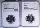 2 - 1964 WASHINGTON QTRS NGC PF68