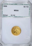 1909 $2.50 INDIAN GOLD PCI GEM BU