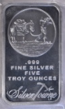 FIVE OUNCE .999 SILVER BAR ( SILVERTOWNE )