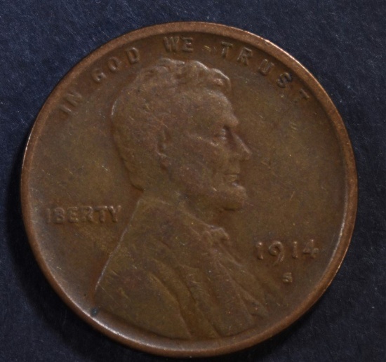 1914-S LINCOLN CENT XF