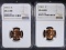 1954-S & 1955-S LINCOLN CENTS NGC