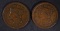 1852 & 53 LARGE CENTS, VF NICE