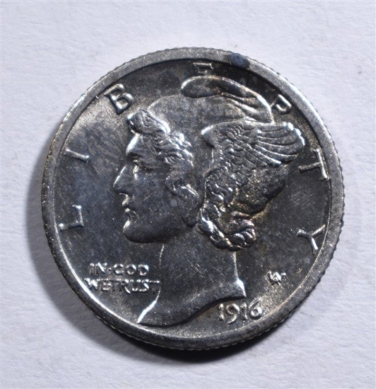 1916-S MERCURY DIME, CH BU