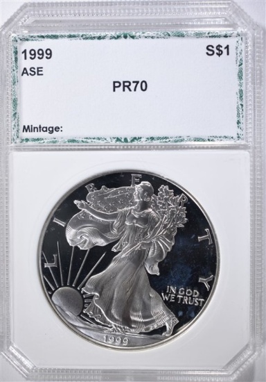 1999-P AMERICAN SILVER EAGLE, PCI PERFECT GEM PR