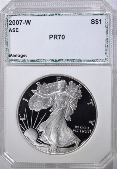 2007-W AMERICAN SILVER EAGLE, PCI PERFECT GEM PR