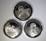 3 DIFFERENT PURE STERLING SILVER 1.25 OZ EACH