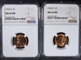 1954-S & 1955-S LINCOLN CENTS NGC