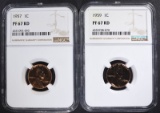 1957 & 1959 LINCOLN CENTS NGC PF67RD