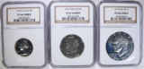 3 - 1976-S SILVER NGC COINS; 25c PF66 CAMEO,