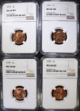4 -NGC MS66RD LINCOLN CENTS: 2-1973,
