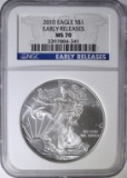 2010 AMERICAN SILVER EAGLE NGC MS 70