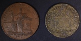 LOUIS XV 1723 & 1737 COPPER JETON COINS