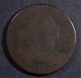 1807/6 DRAPED BUST LARGE CENT, GOOD