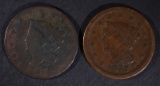 1818 VG/F & 1853 VF LARGE CENTS