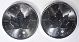 2-BU 2016 1oz .999 SILVER CANADA MAPLE LEAF COINS