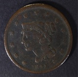 1841 LARGE CENT, VF BETTER DATE