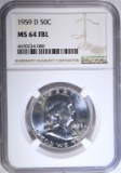 1959-D FRANKLIN HALF DOLLAR NGC