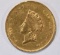 1855-O $1.00 GOLD  CH AU