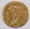 1915 $2 1/2 GOLD INDIAN HEAD CH BU