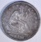 1843 SEATED HALF DOLLAR, XF/AU