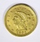 1851-O $2.50 GOLD, AU/BU  RARE!!