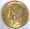 1904 $20.00 GOLD LIBERTY, AU/BU