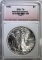 1990 AMERICAN SILVER EAGLE WHSG GRADED