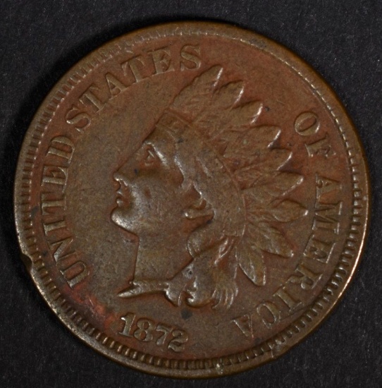 1872 INDIAN HEAD CENT, F/VF