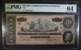 1864 $20 CONFEDERATE STATES OF AMERICA