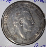 1907 A SILVER 5 MARKS PRUSSIA