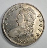1829 CAPPED BUST HALF DOLLAR, AU++