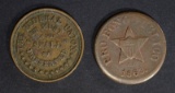 2-PATRIOTIC CIVIL WAR TOKENS