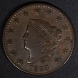 1822 LARGE CENT VF/XF LOOK LIKE HAIR