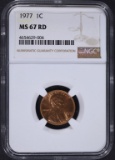 1977 LINCOLN CENT, NGC MS-67 RED