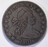 1801 DRAPED BUST HALF DOLLAR  XF