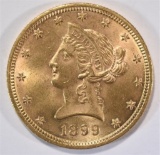 1899 $10.00 GOLD LIBERTY HEAD GEM BU+