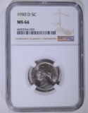 1950-D JEFFERSON NICKEL NGC MS66