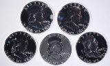 5-PROOF 1960 FRANKLIN HALF DOLLARS