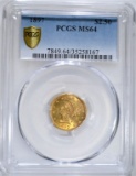 1897 $2.50 LIBERTY GOLD PCGS MS64