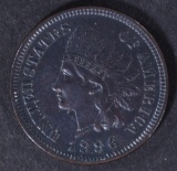 1886 TYPE-1 INDIAN CENT, CH BU+