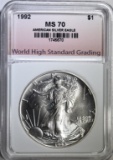 1992 AMERICAN SILVER EAGLE WHSG GRADED
