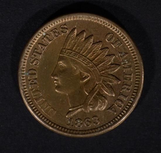 1863 INDIAN HEAD CENT, BU