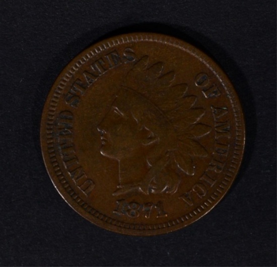 1871 INDIAN HEAD CENT, FINE KEY DATE