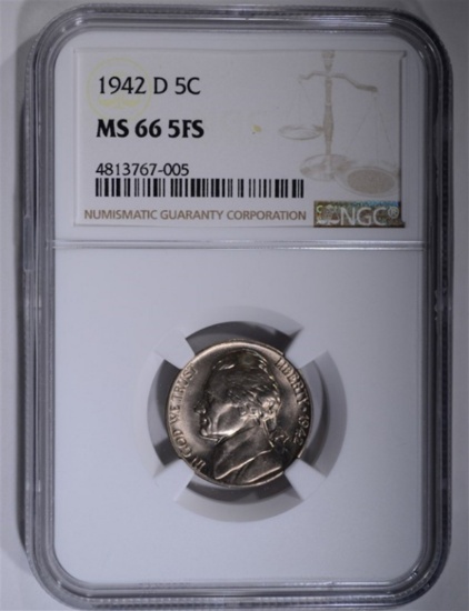 1942-D JEFFERSON NICKEL NGC MS-66 FS