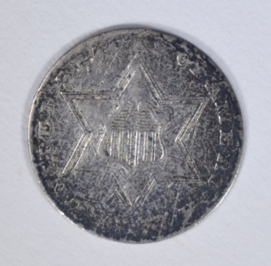 1857 TYPE-2 THREE CENT SILVER, XF