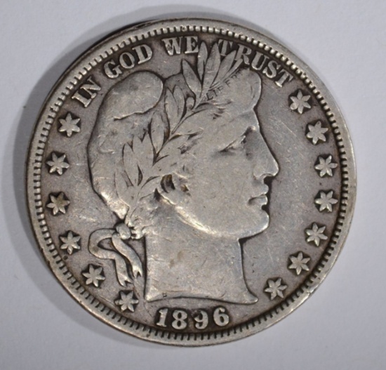 1896 BARBER HALF DOLLAR, VF