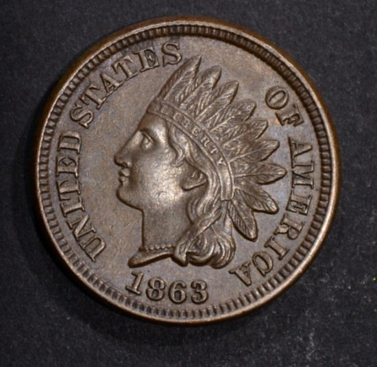 1863 INDIAN HEAD CENT, BU