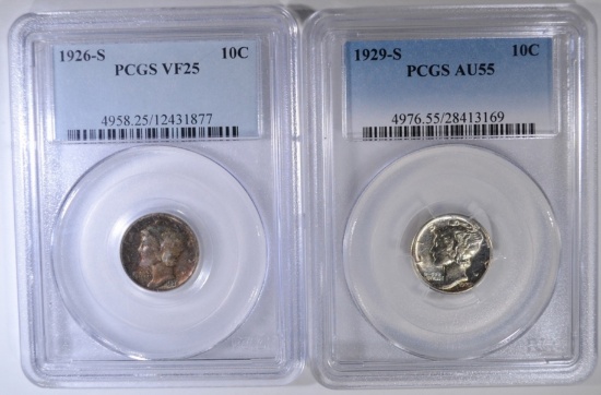 PCGS GRADED MERCURY DIMES: